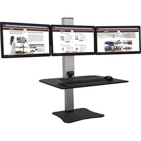 Templeton 23 in. High Rise Electric Triple Monitor Standing Desk, Black TE3201580